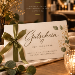 Geschenkgutschein von Zeit fürs Haar für Friseurleistungen